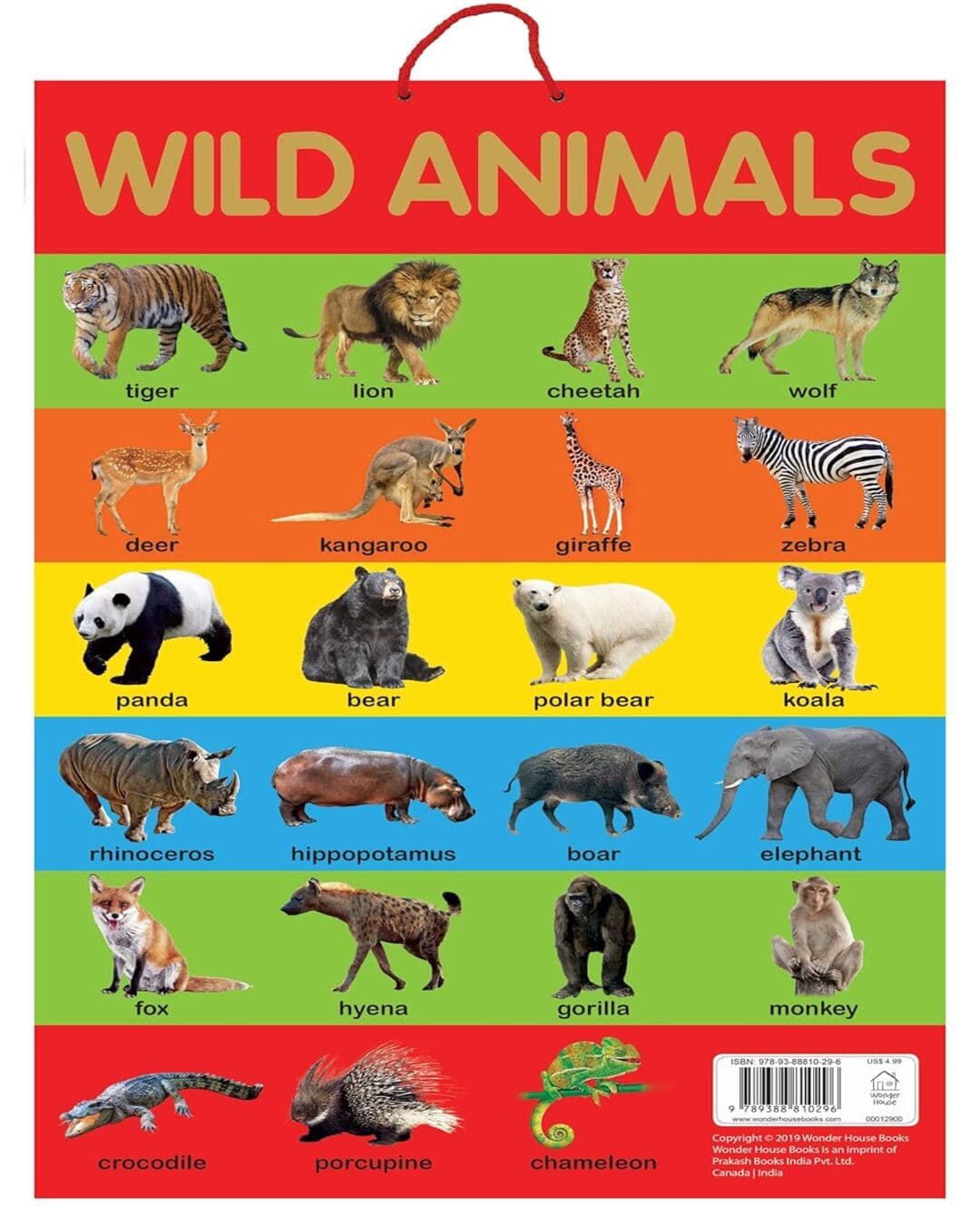 Wild Animals - Early Learning Educational Posters : Perfect For Kindergarten, Nursery and Homeschool by Wonder House Books [Paperback] - versoz.com