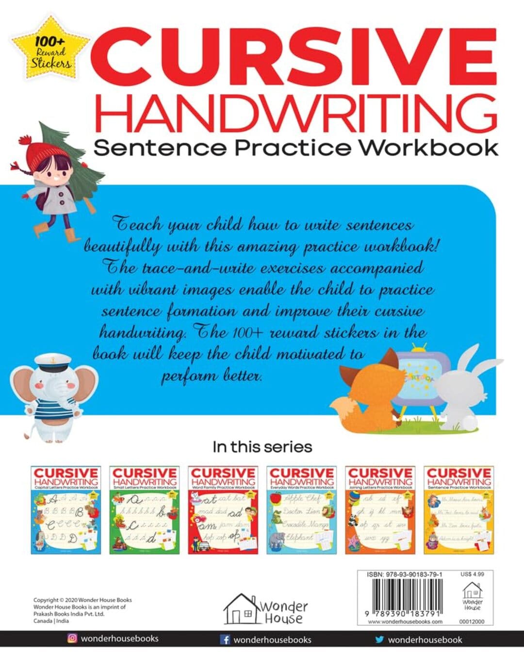 Cursive Handwriting : Sentence Practice Workbook by Wonder House Books [Paperback] - versoz.com