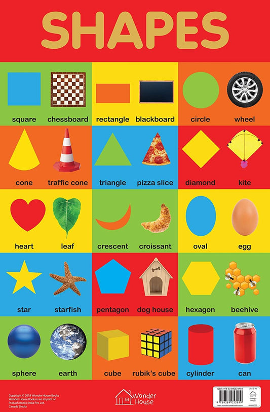 Shapes Chart - Early Learning Educational Chart For Kids: Perfect For Homeschooling, Kindergarten An by Wonder House Books [Paperback] - versoz.com