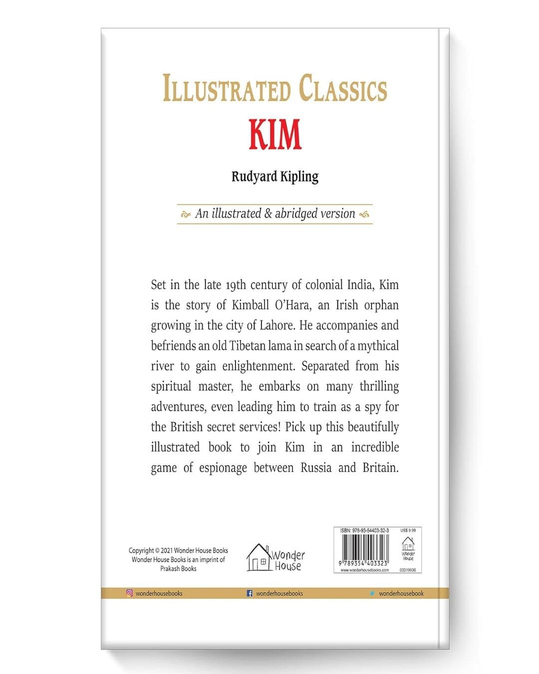 Kim : Illustrated Abridged Children Classic English Novel by Rudyard Kipling (Hardback) - versoz.com