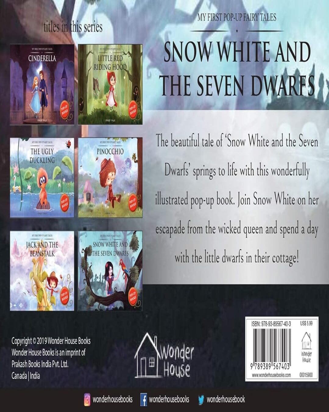My First Pop Up Fairy Tales - Snow White and the Seven Dwarfs : Pop Up Books For Children by Wonder House Books [Hardcover] - versoz.com