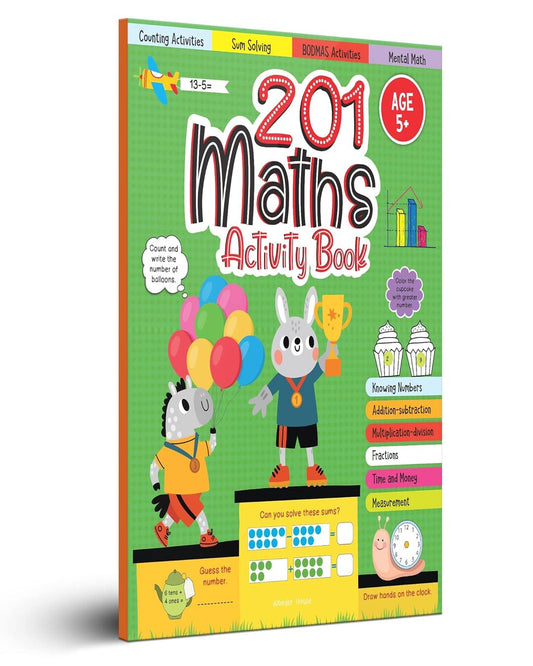 201 Maths Activity Book - Fun Activities and Math Exercises For Children: Knowing Numbers, Addition- by Wonder House Books [Paperback] - versoz.com