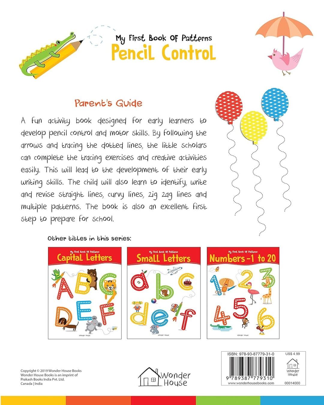 My First Book of Patterns : Pencil Control by Wonder House Books [Paperback] - versoz.com