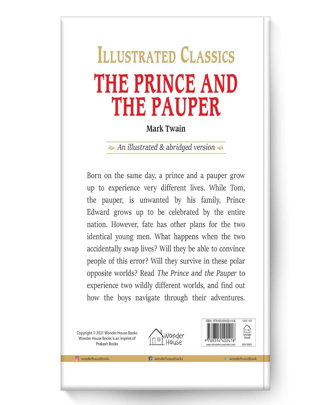 The Prince and the Pauper : Illustrated Abridged Children Classic English Novel by Mark Twain [Hardcover] - versoz.com