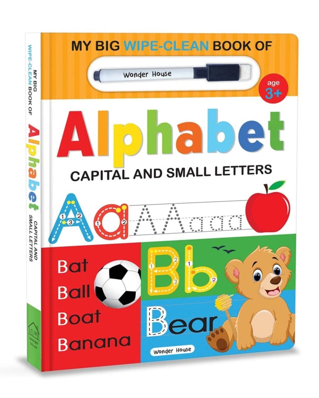 My Big Wipe And Clean Book of Alphabet for Kids : Capital And Small Letters by Wonder House Books [Board Book] - versoz.com