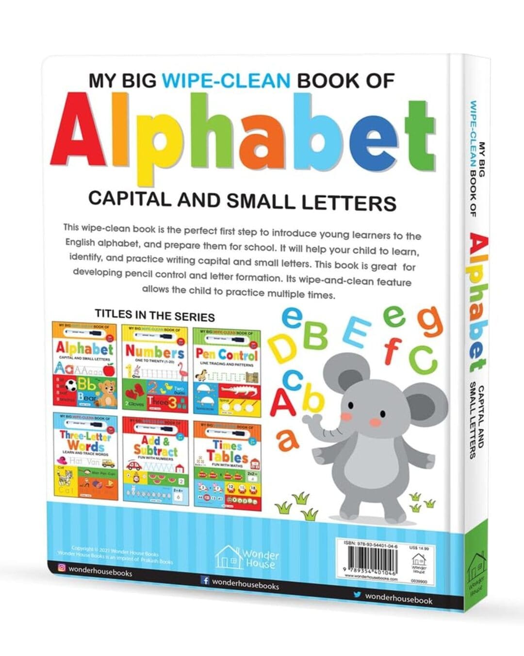 My Big Wipe And Clean Book of Alphabet for Kids : Capital And Small Letters by Wonder House Books [Board Book] - versoz.com