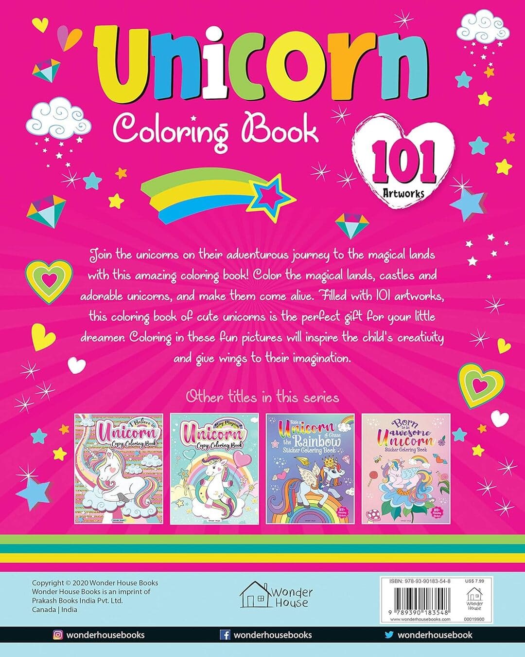 101 Unicorn Colouring Book: Fun Activity Colouring Book For Children by Wonder House Books [Paperback] - versoz.com
