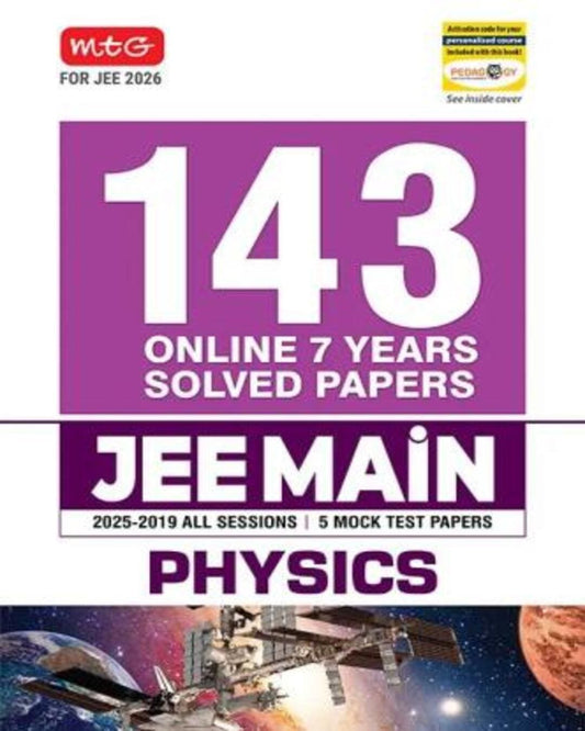 143 Online 7 Years Solved Papers JEE Main Physics (For JEE 2026) - versoz.com