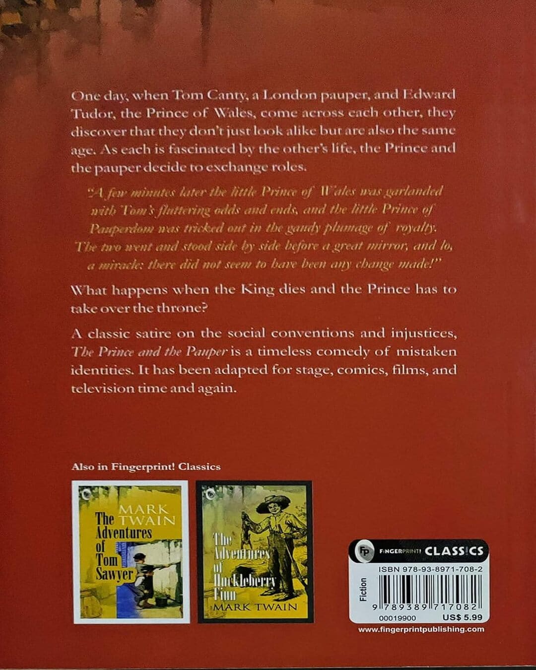 The Prince and the Pauper - Classics by Mark Twain [Paperback] - versoz.com