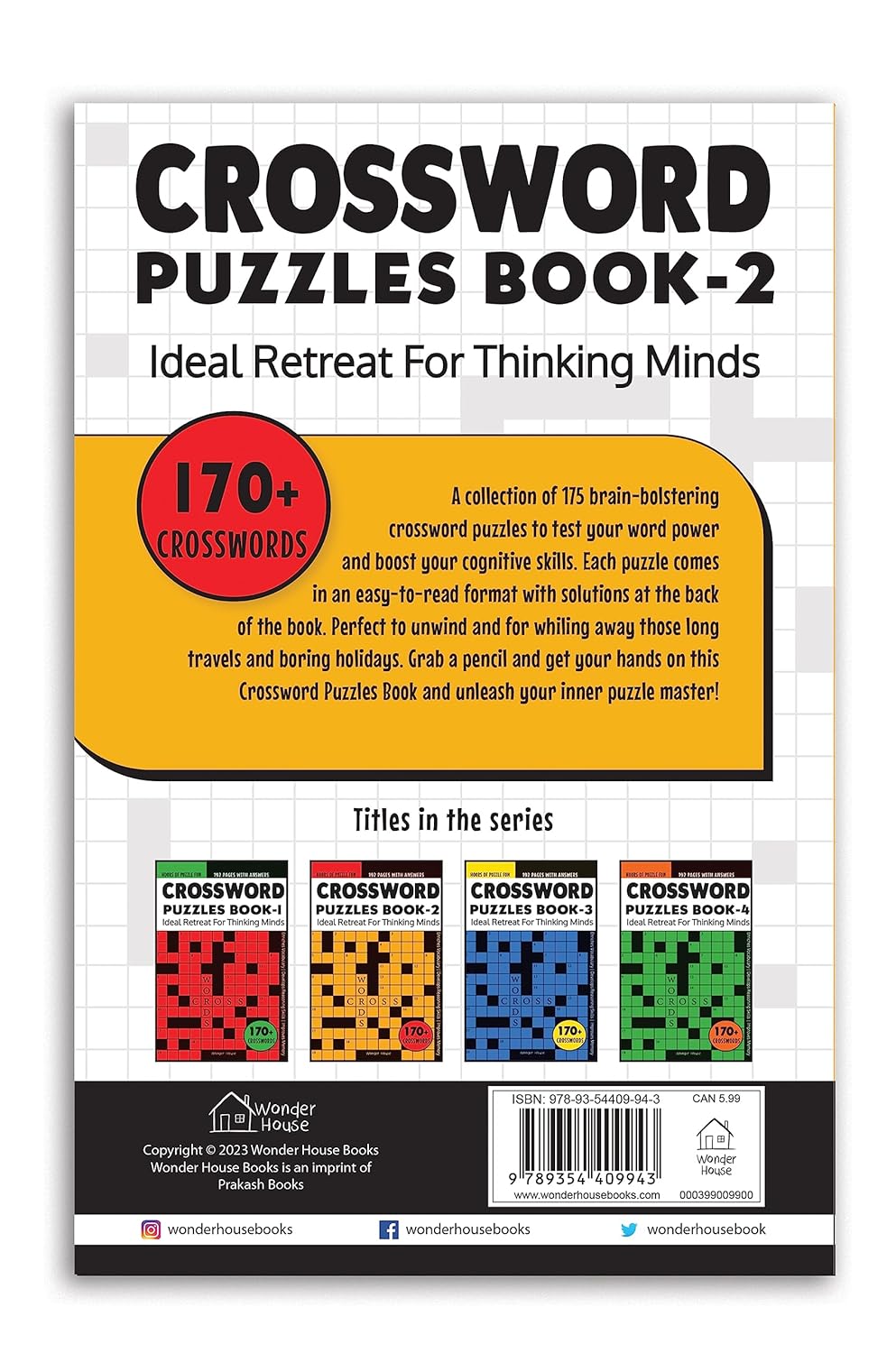 Crossword Puzzles Book 2 : Ideal Retreat For Thinking Minds by Wonder House Books [Paperback] - versoz.com