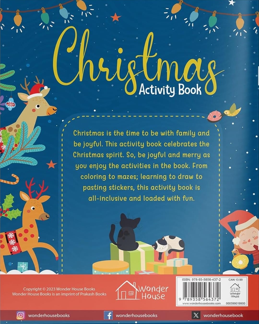Festive Fun Christmas Activity Book with Stickers by Wonder House Books [Paperback] - versoz.com